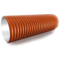 Труба канализационная гофрированная двустенная Политэк (Politek) SN8 368/315х6000 мм без раструба