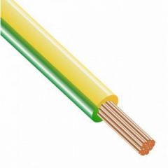 Провод установочный ПВ-3 (ПуГВ) 4,0 желто зеленый ГОСТ (1 м.п.)