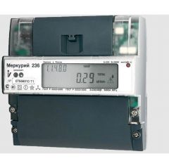 Счетчик электроэнергии ИНКОТЕКС МЕРКУРИЙ (MERKURIJ) 236 АRT-01 PQRS (трехфазный однотарифный, DIN-рейка)