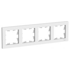 Рамка System electric (бывш. Шнайдер Электрик) ATN000104 atlas design прямоугольная белая 4 гнезда