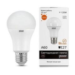 Лампа светодиодная Gauss LED Elementary 23215 E27 -цоколь, A60 -колба, 15 Вт, груша, теплый, 2700 K, 1320 Лм