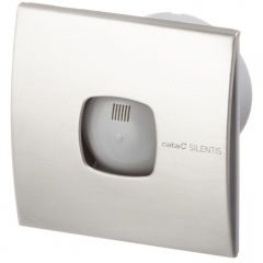 Вытяжной вентилятор Cata Silentis 10 Inox T осевой с таймером 140х140 мм d100 мм Серебро