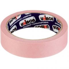 Лента малярная клейкая Unibob для деликатных поверхностей розовая 25 мм 25 м (89578)