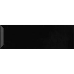 Настенная плитка Monopole Negro Brillo Bisel 10х30 см