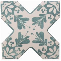 Напольная плитка Cevica Becolors Cross Dec. Stencil Lagoon 13,25x13,25 см