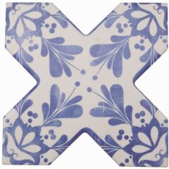 Напольная плитка Cevica Becolors Cross Dec. Stencil Electric Blue 13,25x13,25 см
