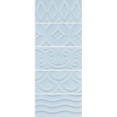 Плитка Kerama Marazzi Авеллино голубой структура mix 7,4х15 см (16015)