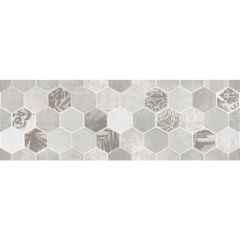 Настенная плитка LB Ceramics (Lasselsberger Ceramics) Гексацемент декор светло-серая 20х60 см 1664-0197