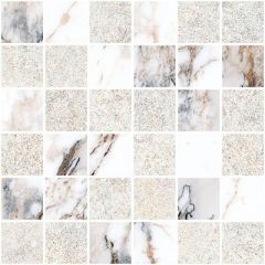 Мозаика Vitra Marble-Stone 5х5 см Белый Матовый-Лаппато R10B Ректификат K9498838R
