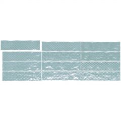 Настенная плитка El Barco Music Azul Decor (12 видов рельефов, 12 рисунка) 7,5х30 см (78800480)