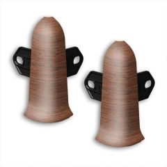 Наружный угол для плинтуса с крепежом Ideal (Идеал) Классик 70 мм К-П70-Нк 341 Ольха