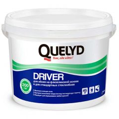 Клей для стеклообоев и флизелиновых обоев Quelyd Driver белый 9 кг