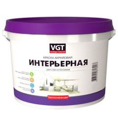 Краска VGT Белоснежная для стен акриловая 45 кг