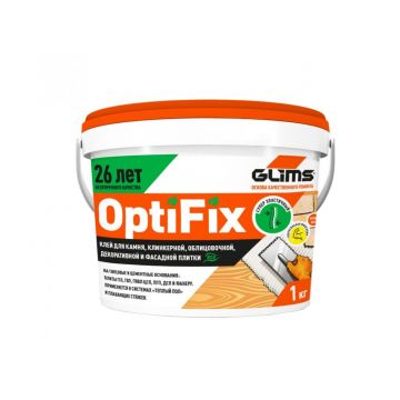 Клей для плитки Glims (Глимс) OptiFix с гидроизоляционным эффектом 1 кг