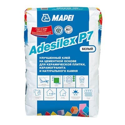 Клей для плитки Mapei Adesilex P7 белый 25 кг