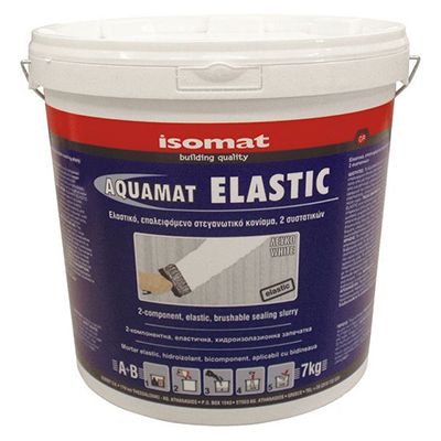 Гидроизоляция обмазочная двухкомпонентная Isomat (Изомат) Aquamat Elastic белая 7 кг