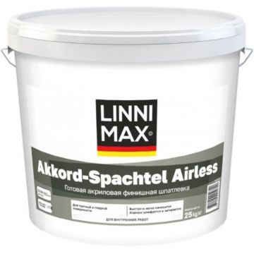 Шпатлевка для внутренних работ Linnimax Akkord-Spachtel Airless / Аккорд-Шпахтель Айрлесс 25 кг