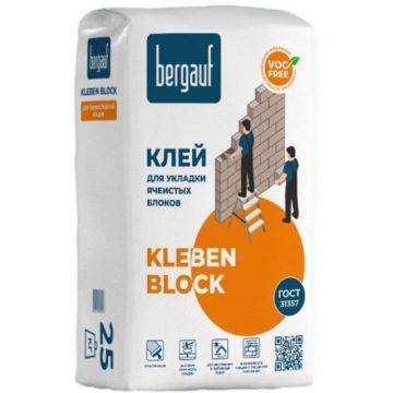 Клей для ячеистых блоков Bergauf (Бергауф) Kleben Block Winter 25 кг