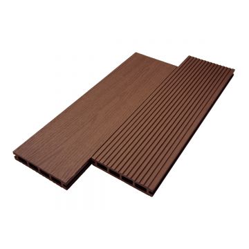 Террасная доска ДПК пустотелая двухсторонняя Woodvex Select 4000х146х22 мм Темно-коричневая