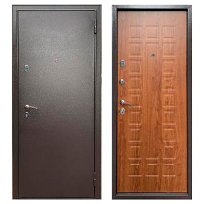 Дверь стальная в квартиру Бульдорс Econom-3 Букле Шоколад, МДФ Дуб Золотой, Е-110 2,05х0,88 м