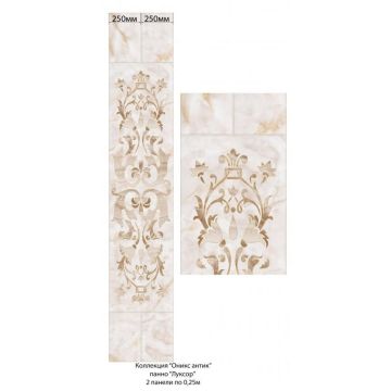 Панель ПВХ ламинированная с фотопечатью ВЕК (VEK) Оникс Антик Луксор 2700х250х9 мм