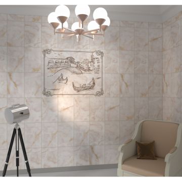 Панель ПВХ ламинированная с фотопечатью ВЕК (VEK) Оникс Антик Риальто 2700х250х9 мм