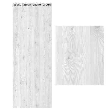 Панель ПВХ ламинированная с фотопечатью ВЕК (VEK) Вуди серый декор 2700х250х9 мм