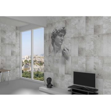 Панель ПВХ ламинированная с фотопечатью ВЕК (VEK) Бетон Грей - Давид панно 2700х250х9 мм