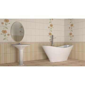 Панель ПВХ ламинированная с фотопечатью ВЕК (VEK) Камила золотая вставка 2700х250х9 мм