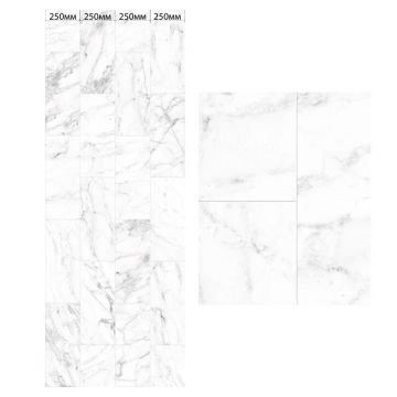 Панель ПВХ ламинированная с фотопечатью ВЕК (VEK) Мрамор белый декор 2700х250х9 мм