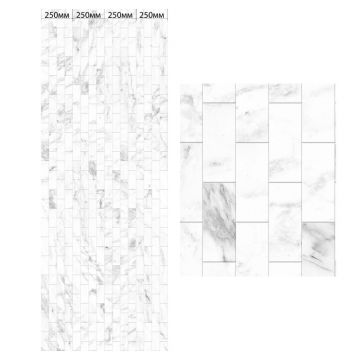 Панель ПВХ ламинированная с фотопечатью ВЕК (VEK) Мрамор белый Медиум 2700х250х9 мм