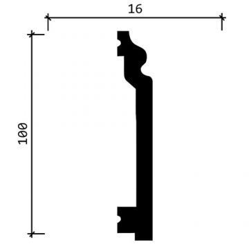 Плинтус Decor-Dizayn (Декор-Дизайн) 2000х100х16 мм (DD701)