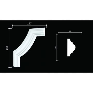 Угол декоративный Decor-Dizayn (Декор-Дизайн) 157х157х40 мм,C1-DD002, 4 шт в упаковке