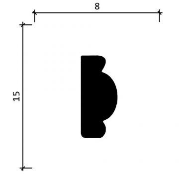 Молдинг Decor-Dizayn (Декор-Дизайн) 2000х15х8 мм (130A)
