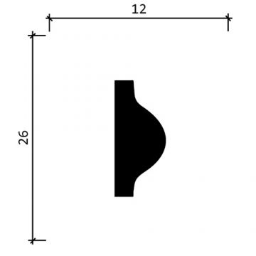 Молдинг Decor-Dizayn (Декор-Дизайн) 2000х26х12 мм (DD10)