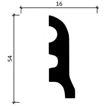 Плинтус Decor-Dizayn (Декор-Дизайн) 2000х54х16 мм (DD18)