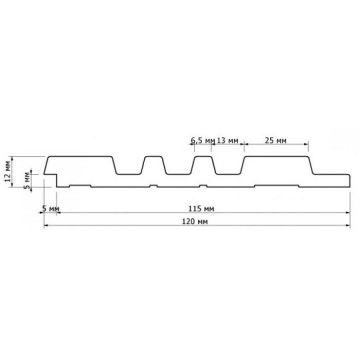 Декоративная панель HiWood (ХайВуд) 2700х120х12 мм BK114K (LV121)