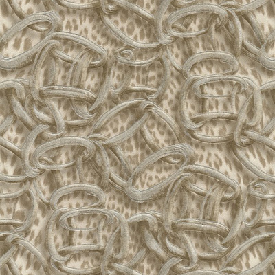 Обои виниловые Roberto Cavalli (Роберто Кавалли) 7 Кольца серебрянные на бежевом 10,5х1,06 м (18017)