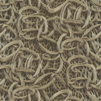 Обои виниловые Roberto Cavalli (Роберто Кавалли) 7 Кольца бронзовые на коричневомк 18026 10,5х1,06 м (18023)