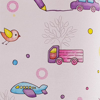 Обои виниловые YIEN Happy Child Мотив машинки на св.розовом фоне 10х1,06 м (35013-4)