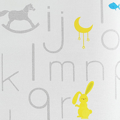 Обои виниловые YIEN Happy Child Мотив алфавит на жемч.фоне 10х1,06 м (35015-1)