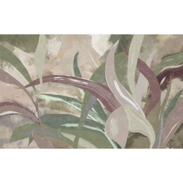 Обои виниловые на флизелине Design Studio 3D (Дизайн Студио 3Д) Avangard Дизайнерские листья в теплых тонах Акварель (AVG-018)