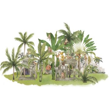 Обои виниловые на флизелине Design Studio 3D (Дизайн Студио 3Д) Животный Мир Город обезьян в тропиках Песок (NKID-029)