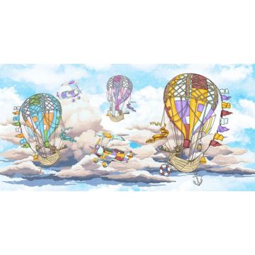 Обои виниловые на флизелине Design Studio 3D (Дизайн Студио 3Д) Детские Летучие корабли в облаках Акварель (NKID-002)