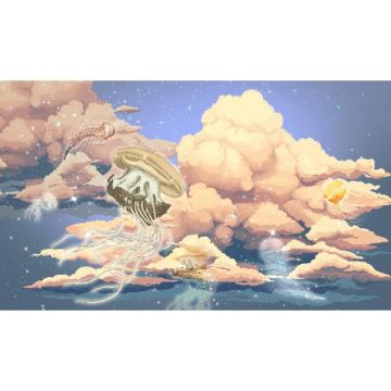 Обои виниловые на флизелине Design Studio 3D (Дизайн Студио 3Д) Детские Фантастические медузы Бесшовная Фреска Гранд (NKID-003)