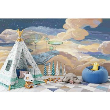 Обои виниловые на флизелине Design Studio 3D (Дизайн Студио 3Д) Детские Кит в фантастическом небе Песок (NKID-004)