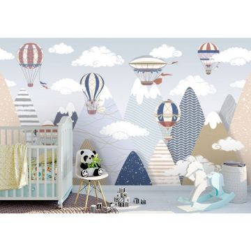 Обои виниловые на флизелине Design Studio 3D (Дизайн Студио 3Д) Детские Разноцветные горы с шарами Песок (NKID-008)