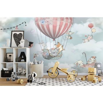 Обои виниловые на флизелине Design Studio 3D (Дизайн Студио 3Д) Детские Воздушная фантазия на облаках Акварель (NKID-010)