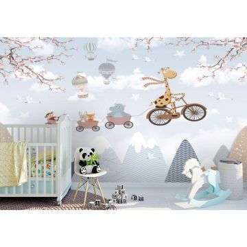 Обои виниловые на флизелине Design Studio 3D (Дизайн Студио 3Д) Детские Прогулка над разноцветными горами Канвас (NKID-012)