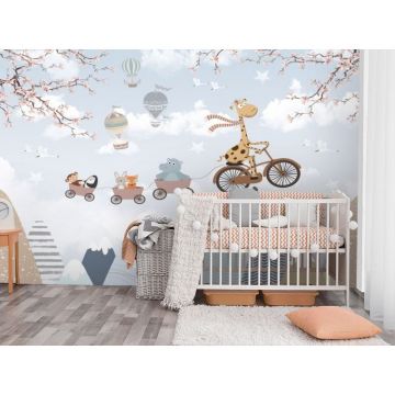 Обои виниловые на флизелине Design Studio 3D (Дизайн Студио 3Д) Детские Прогулка над разноцветными горами Канвас (NKID-012)